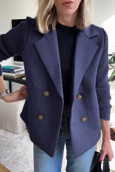 Amelia™ | Chic Blazer with Knit Sleeves