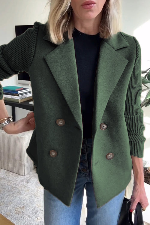 Amelia™ | Chic Blazer with Knit Sleeves