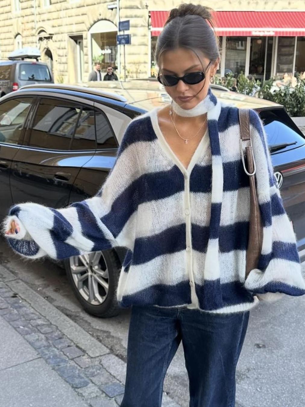 Cozy Striped Knit Cardigan