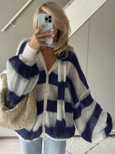 Cozy Striped Knit Cardigan