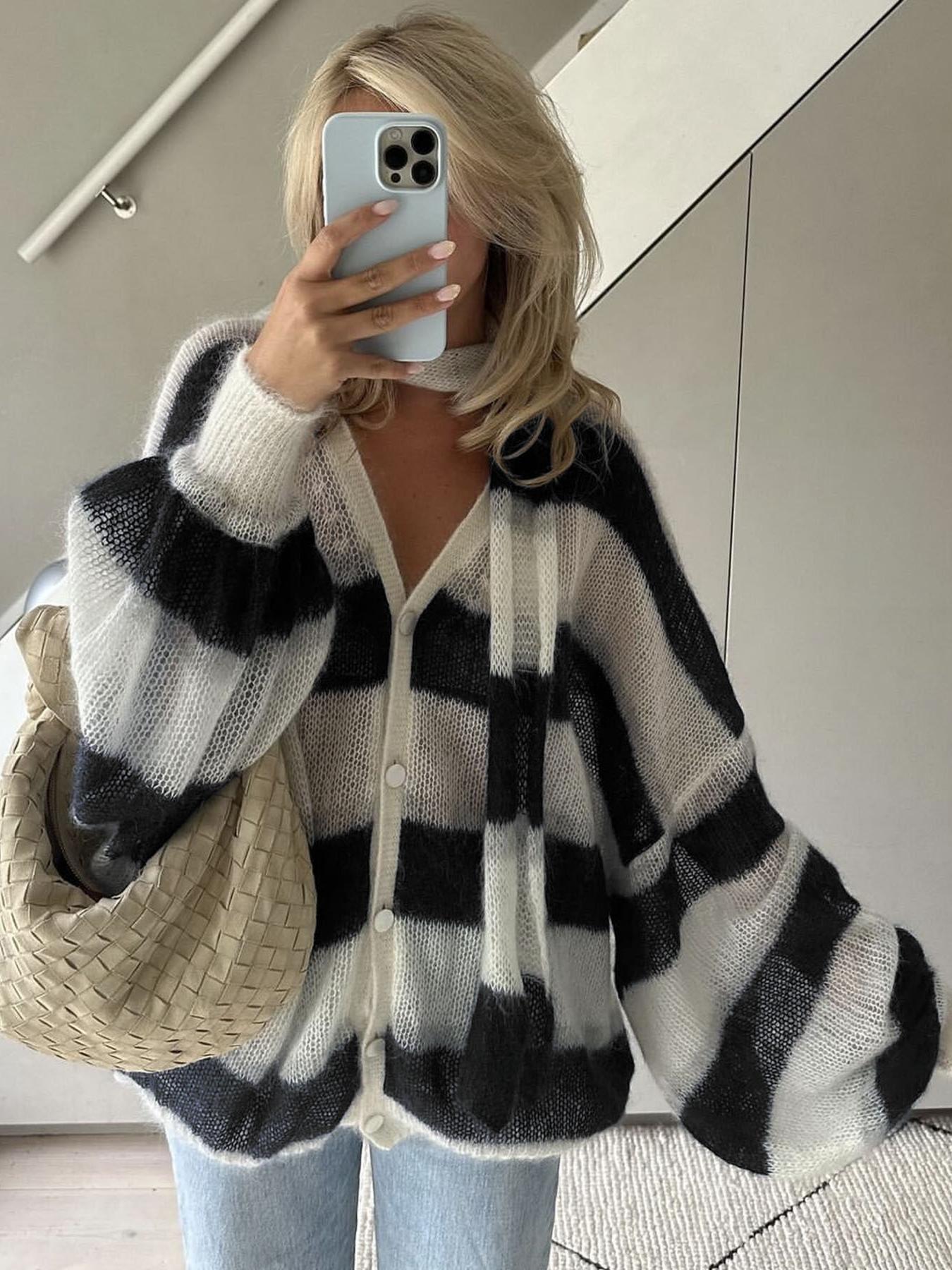 Cozy Striped Knit Cardigan