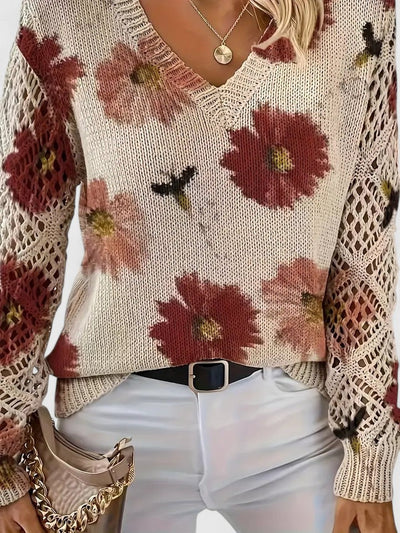 Aurelie | Elegant sweater with floral pattern