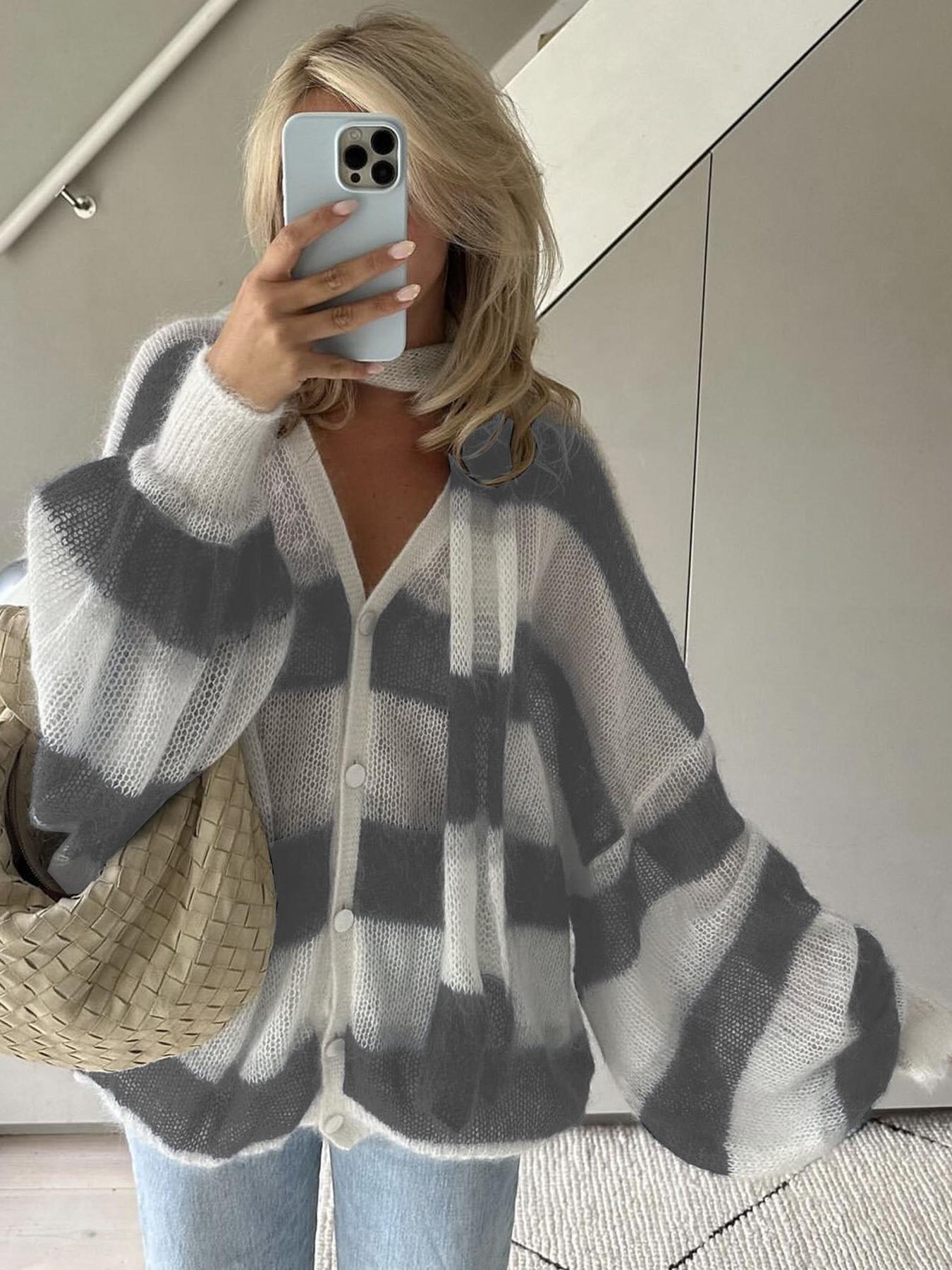 Cozy Striped Knit Cardigan