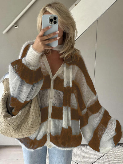 Cozy Striped Knit Cardigan