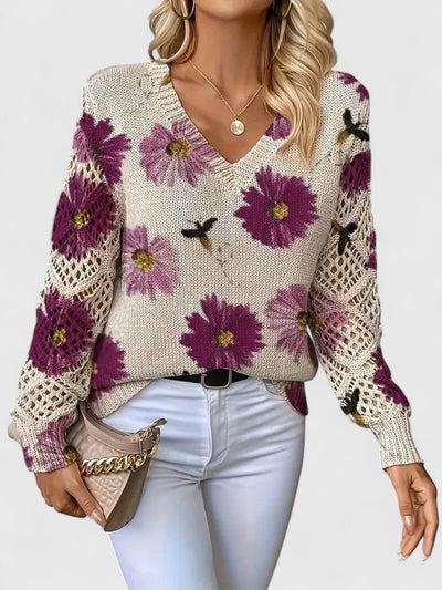Aurelie | Elegant sweater with floral pattern