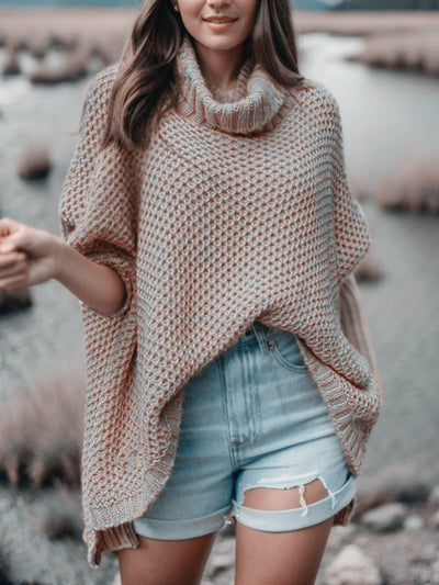 Turtleneck Pullover with Dolman Sleeves