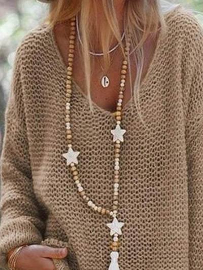 V-Neck Sweater with Long Sleeves