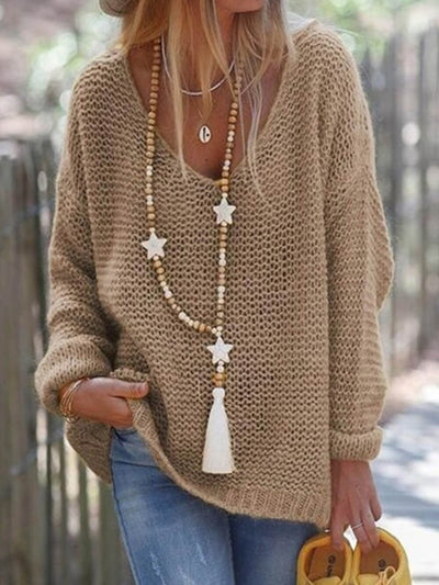 V-Neck Sweater with Long Sleeves