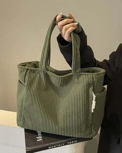 Savannah – Ribbed Tote Bag with Cord Detail