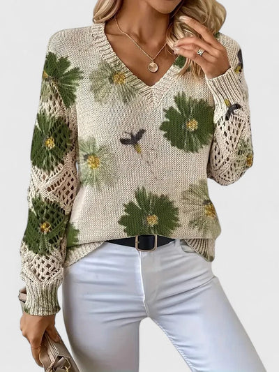 Aurelie | Elegant sweater with floral pattern