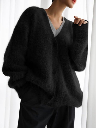 Vegan Knit Cardigan with Long Sleeves