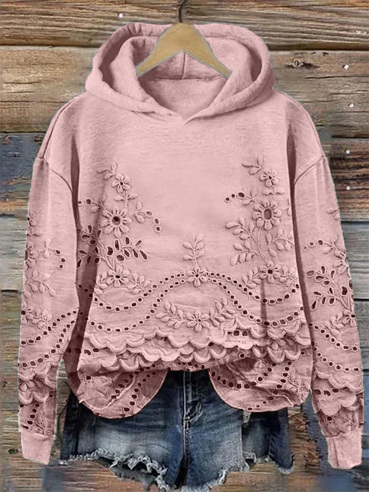 Eastwood and Bloom™ | Amelie – Floral Textured Hoodie
