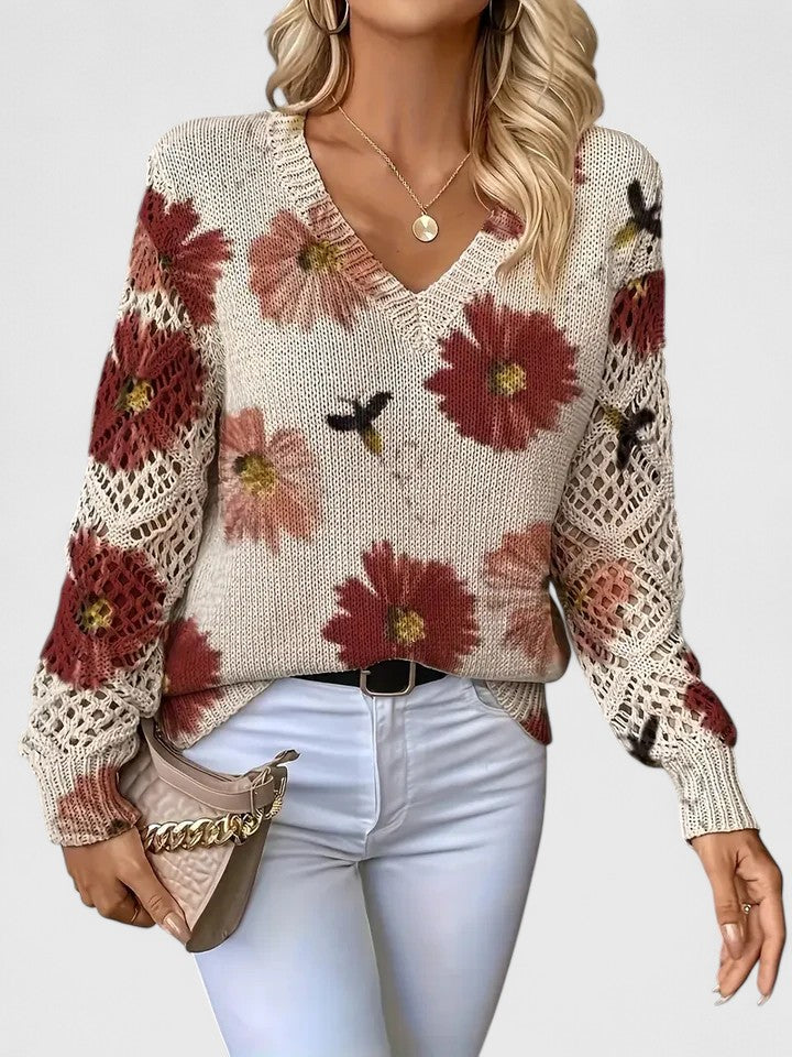 Aurelie | Elegant sweater with floral pattern