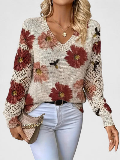 Aurelie | Elegant sweater with floral pattern