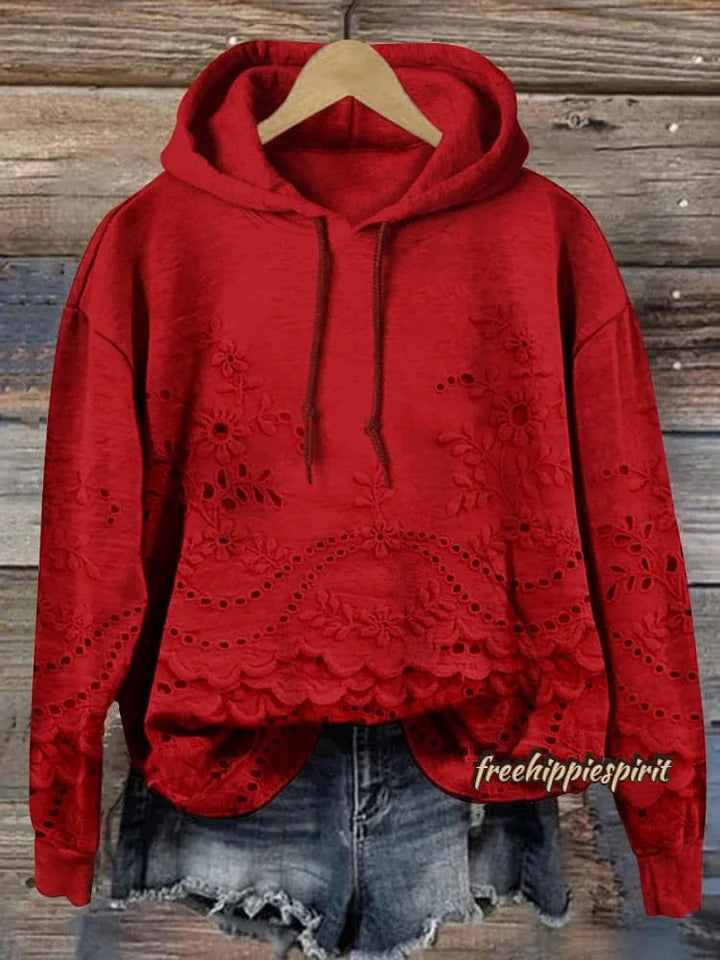 Eastwood and Bloom™ | Amelie – Floral Textured Hoodie