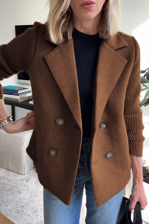 Amelia™ | Chic Blazer with Knitted Sleeves