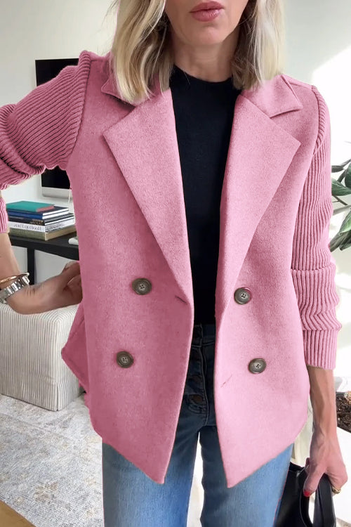 Amelia™ | Chic Blazer with Knitted Sleeves