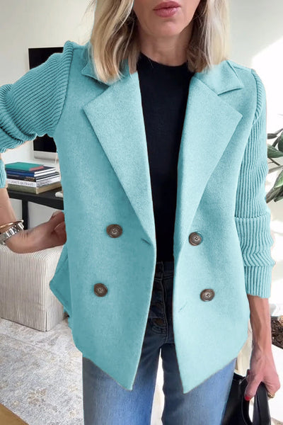 Amelia™ | Chic Blazer with Knit Sleeves