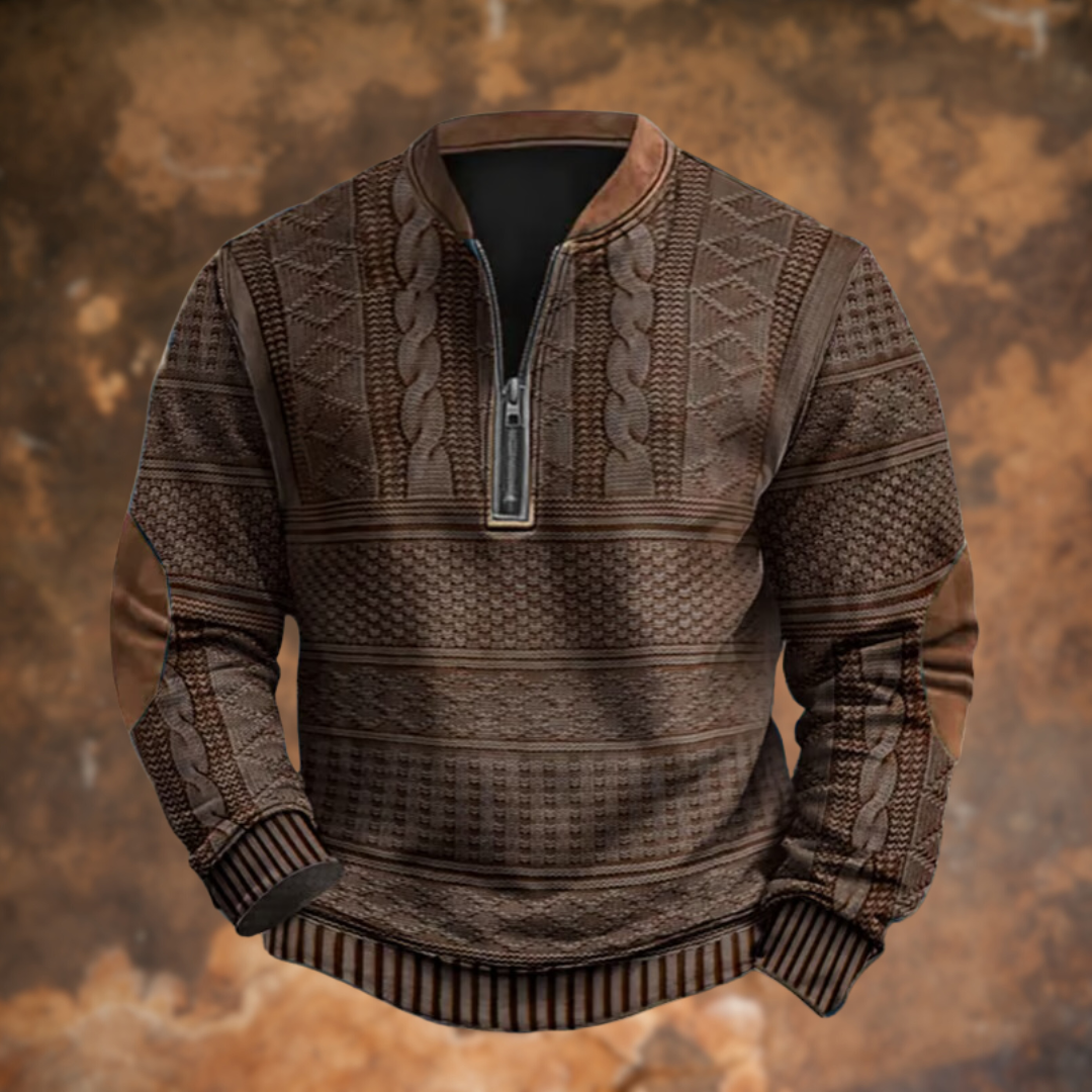 Christopher – Knitted Sweater with Zip Detail