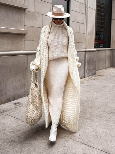 Ivory Keep Me Close Shawl Collar Cardigan