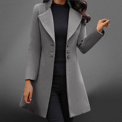 Charlotte™ | Luxurious Italian Wool Long Sleeve Coat