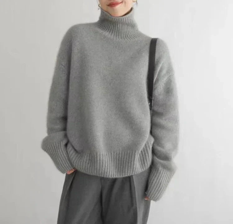 LOTTIE™ | CASHMERE PULLOVER WITH HIGH COLLAR