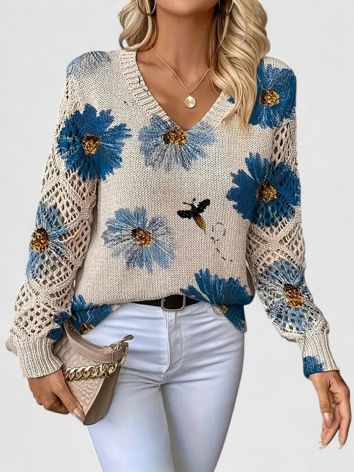 Aurelie | Elegant sweater with floral pattern