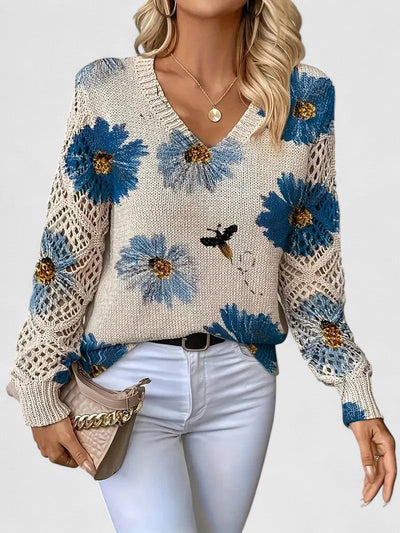 Aurelie | Elegant sweater with floral pattern