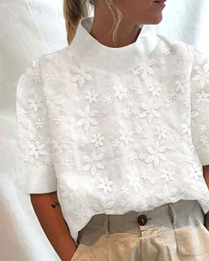 Dahlia | With Embroidered Solid Stand Collar