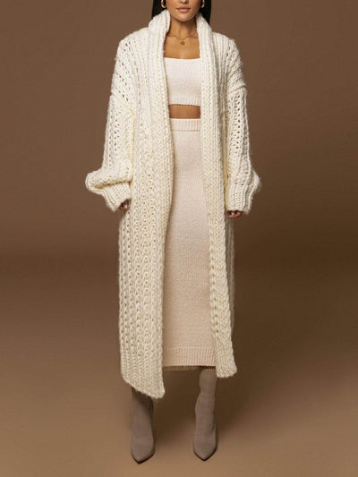 Ivory Keep Me Close Shawl Collar Cardigan