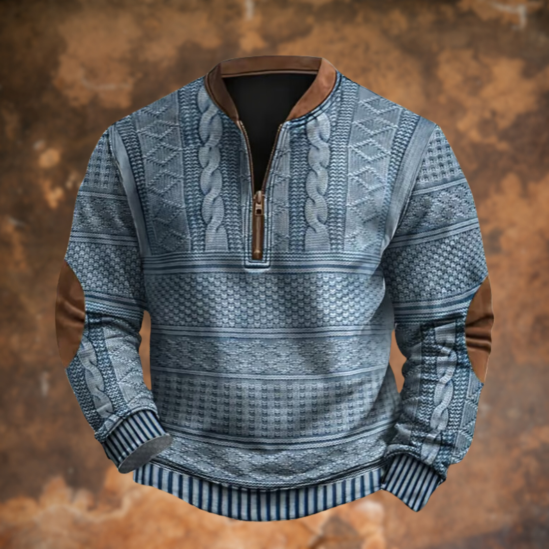 Christopher – Knitted Sweater with Zip Detail