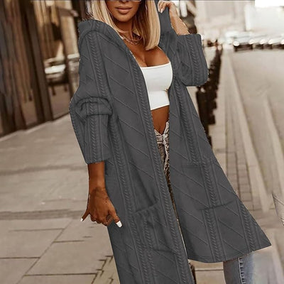 Cytheria – Long-Sleeve Cardigan with Cable Knit and Hood