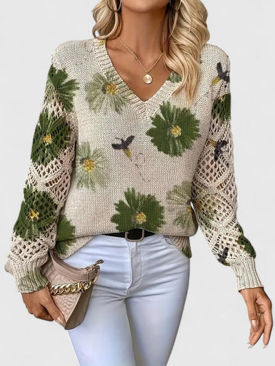 Aurelie | Elegant sweater with floral pattern