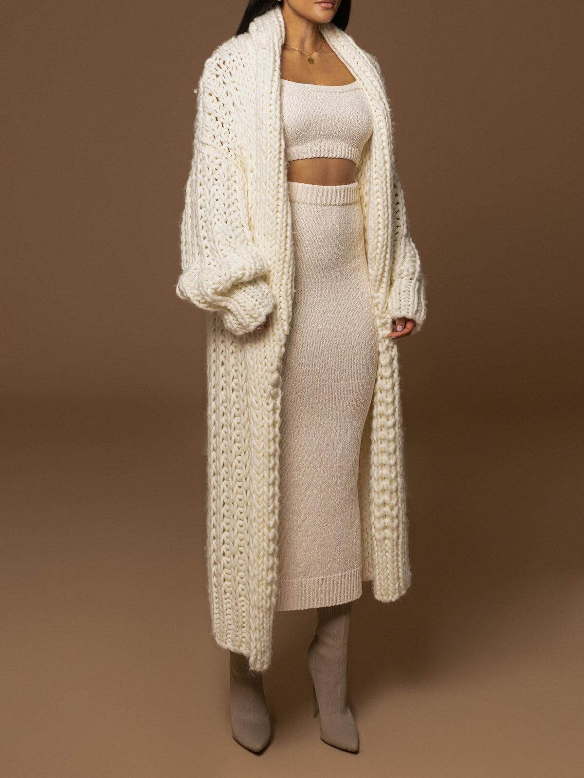 Ivory Keep Me Close Shawl Collar Cardigan