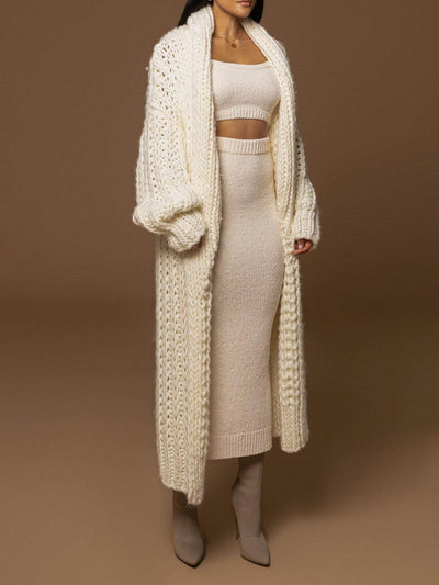 Ivory Keep Me Close Shawl Collar Cardigan