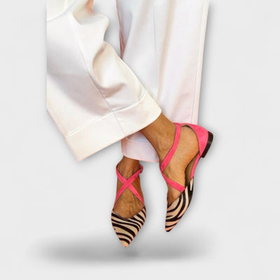 Zarella – Zebra Ballerinas in Pink Power
