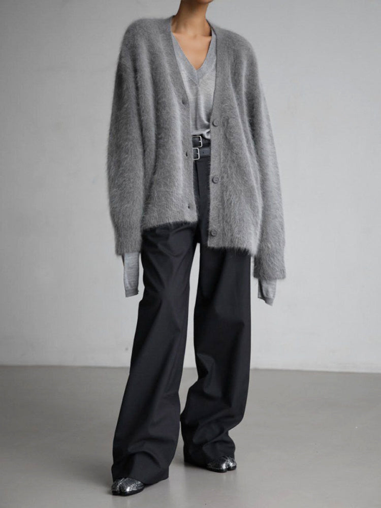 Vegan Knit Cardigan with Long Sleeves