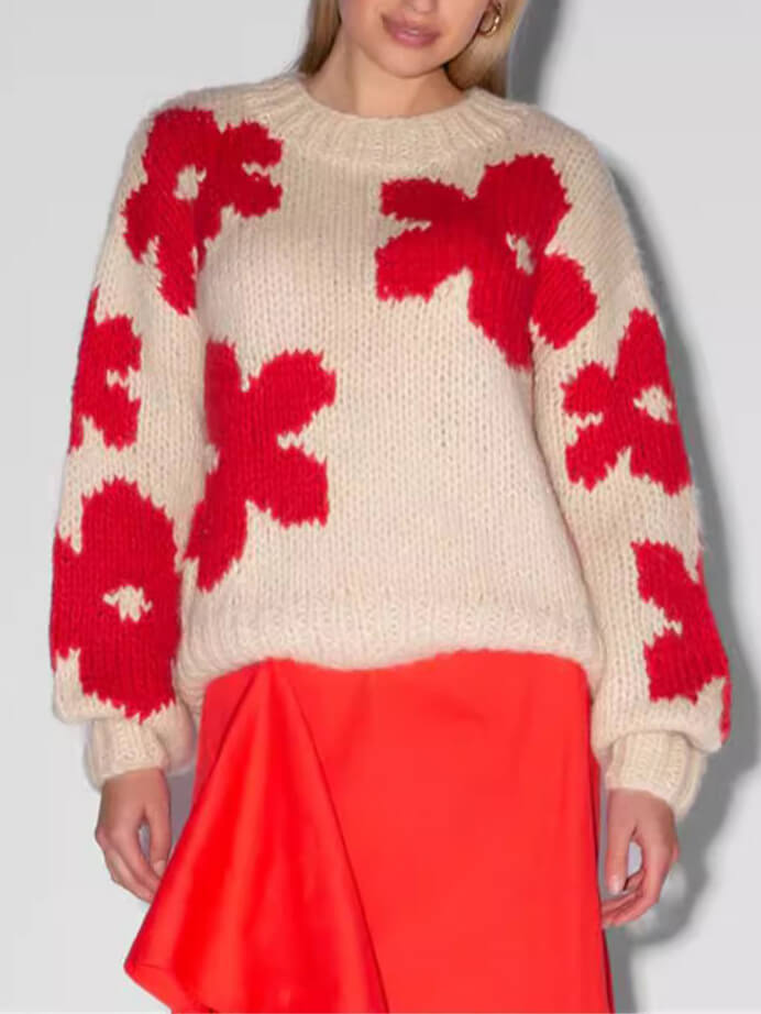 All-rounder Round Neck Floral Sweater