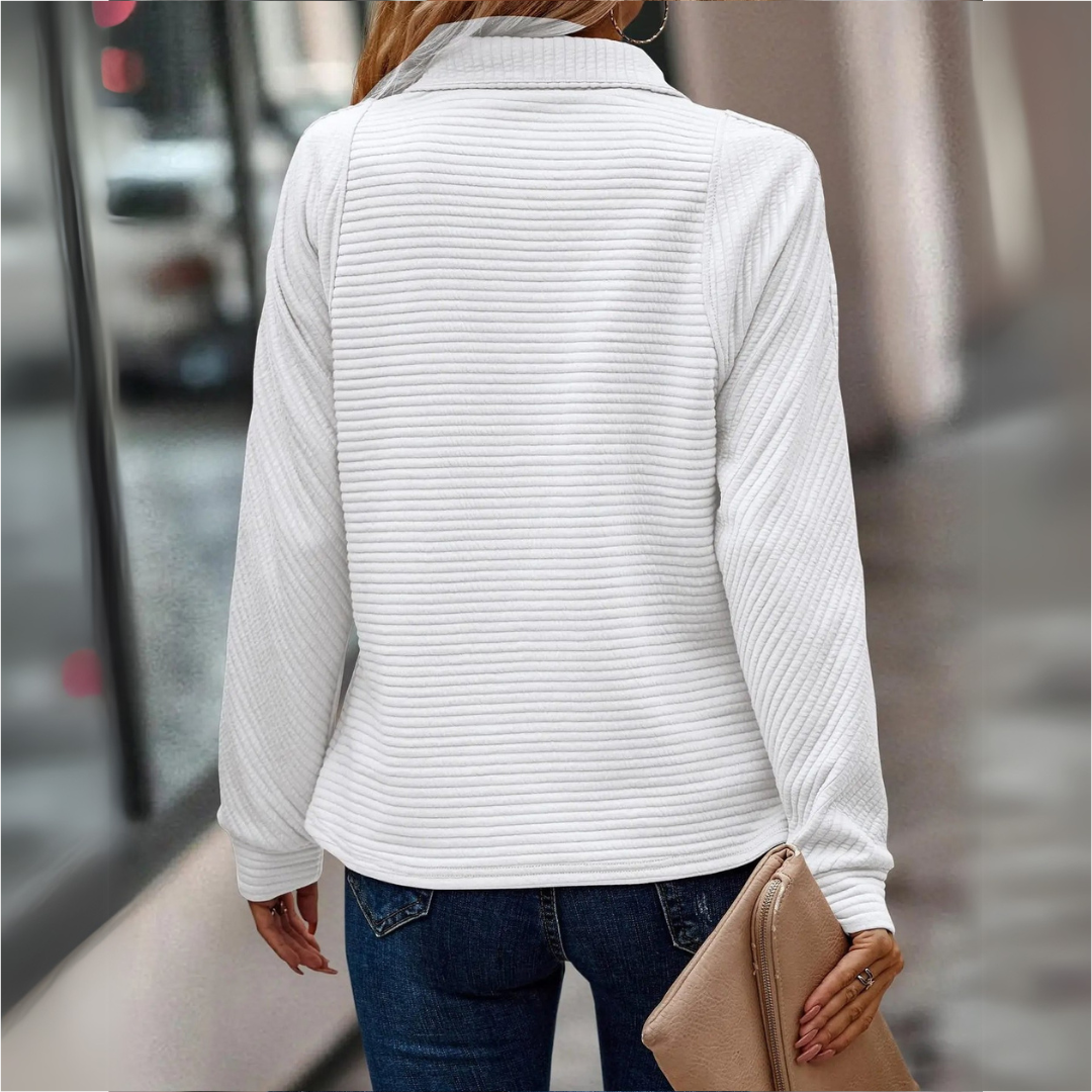 Suzanne™ - Pullover with Half-Zip and Details