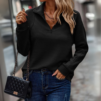 Suzanne™ - Pullover with Half-Zip and Details