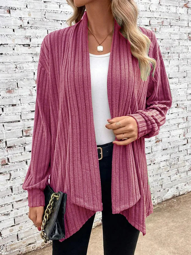 Leah™ - Ribbed Drape Cardigan