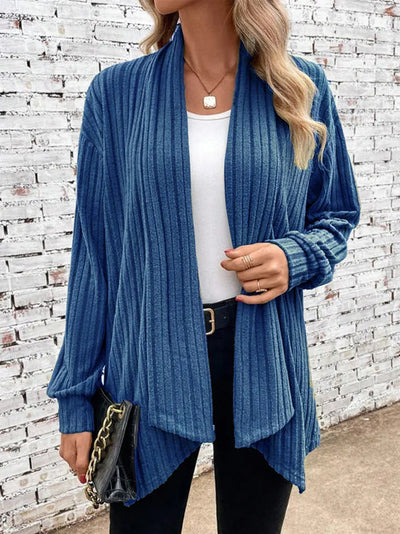 Leah™ - Ribbed Drape Cardigan