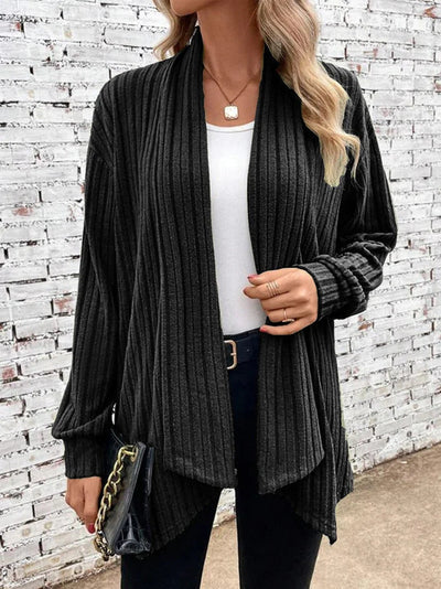 Leah™ - Ribbed Drape Cardigan