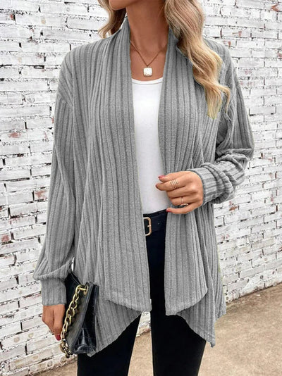 Leah™ - Ribbed Drape Cardigan