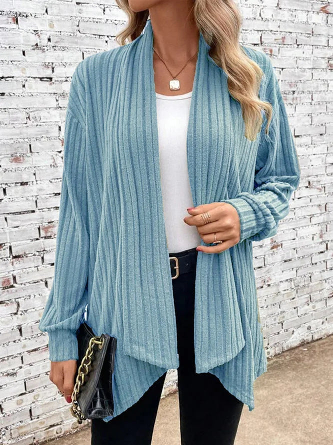 Leah™ - Ribbed Drape Cardigan