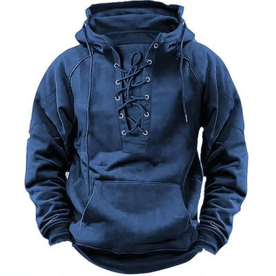 Leon™ – Retro outdoor hoodie with laces, designed for autumn and winter