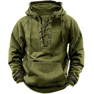 Leon™ – Retro outdoor hoodie with laces, designed for autumn and winter