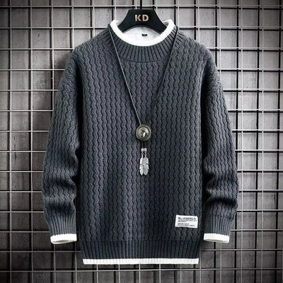 Levi | Color Blocked Cable Knit Turtleneck