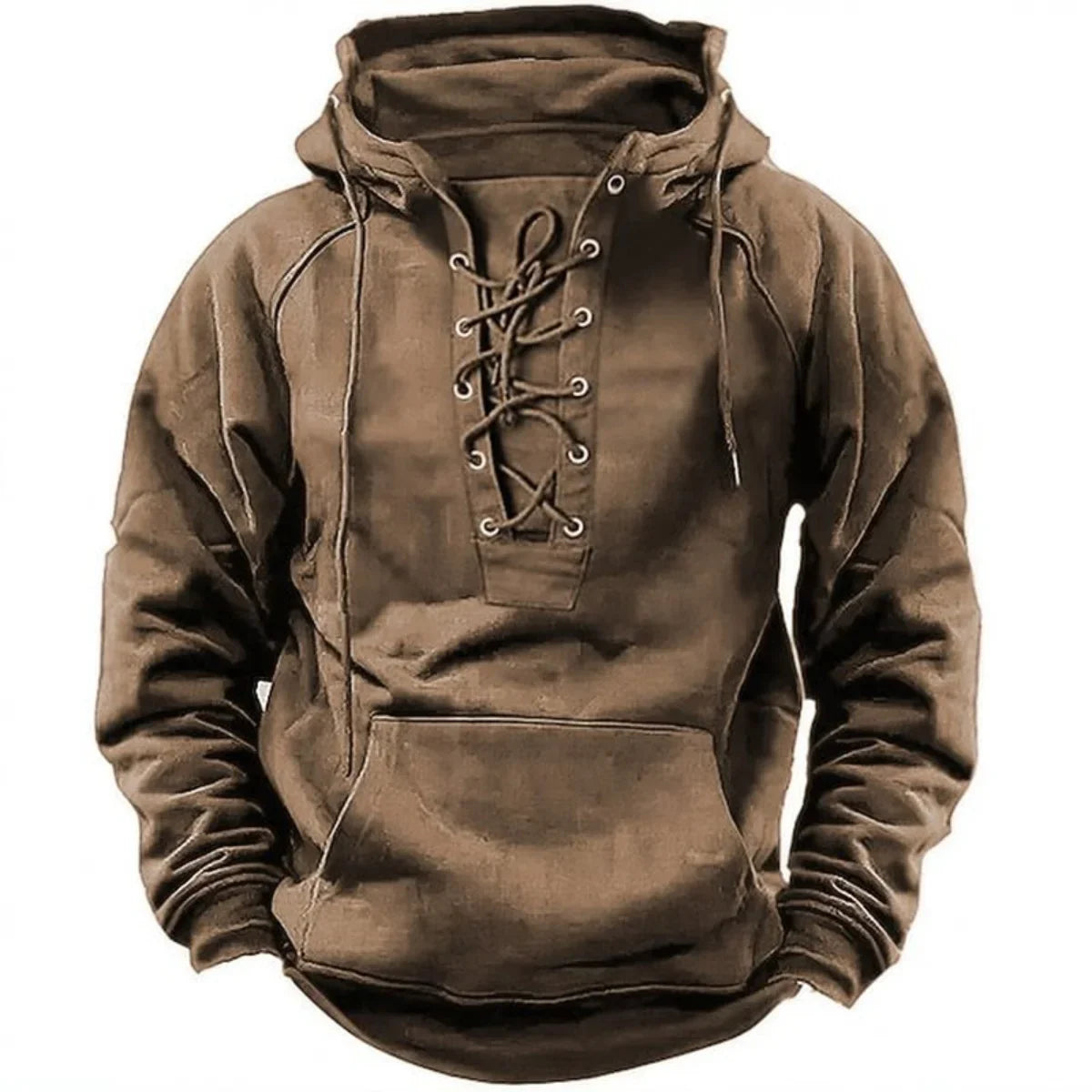 Leon™ – Retro outdoor hoodie with laces, designed for autumn and winter