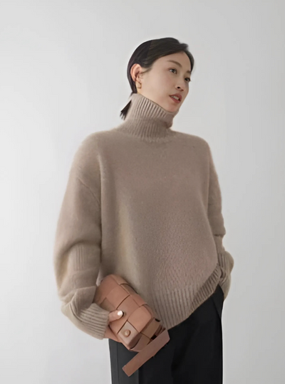 LOTTIE™ | CASHMERE PULLOVER WITH HIGH COLLAR